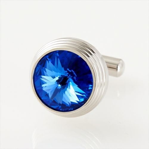 カフスボタン/カフリンクス　クリスタルガラス　ブルー2