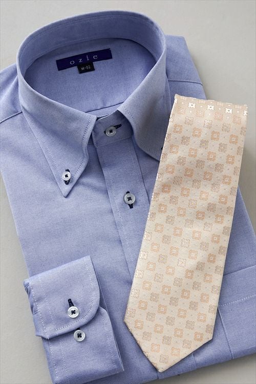 オックスフォードシャツ コーディネート1 8012-L09A-2-BLUE