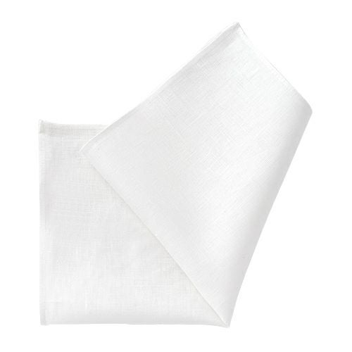ポケットチーフ】麻リネン100％・アイリッシュリネン・ホワイト・無地