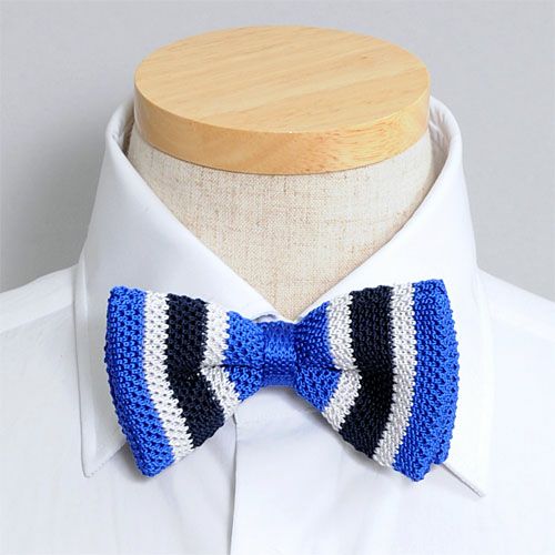 蝶ネクタイ・ニットタイ  BT-K008-BLUE