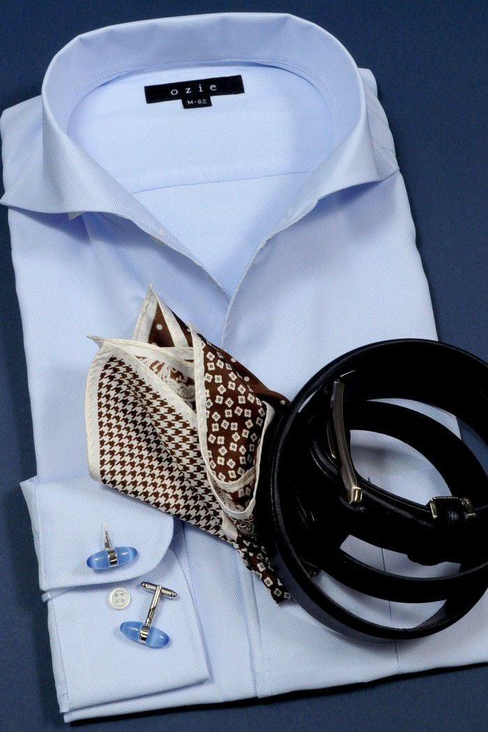 ポケットチーフ　CH-027-BROWN　コーディネート5