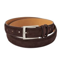 【ベルト】スウェード・牛革・ダークブラウン・日本製