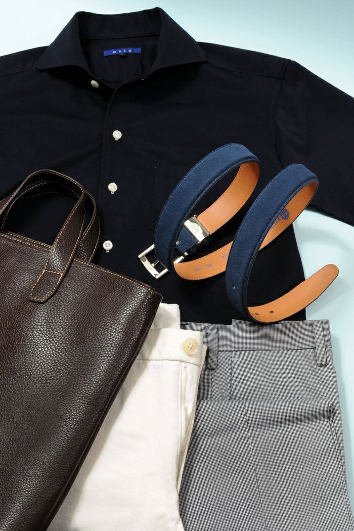 ベルト】スウェード・牛革・ネイビーブルー・日本製 | ozie公式通販 オジエ