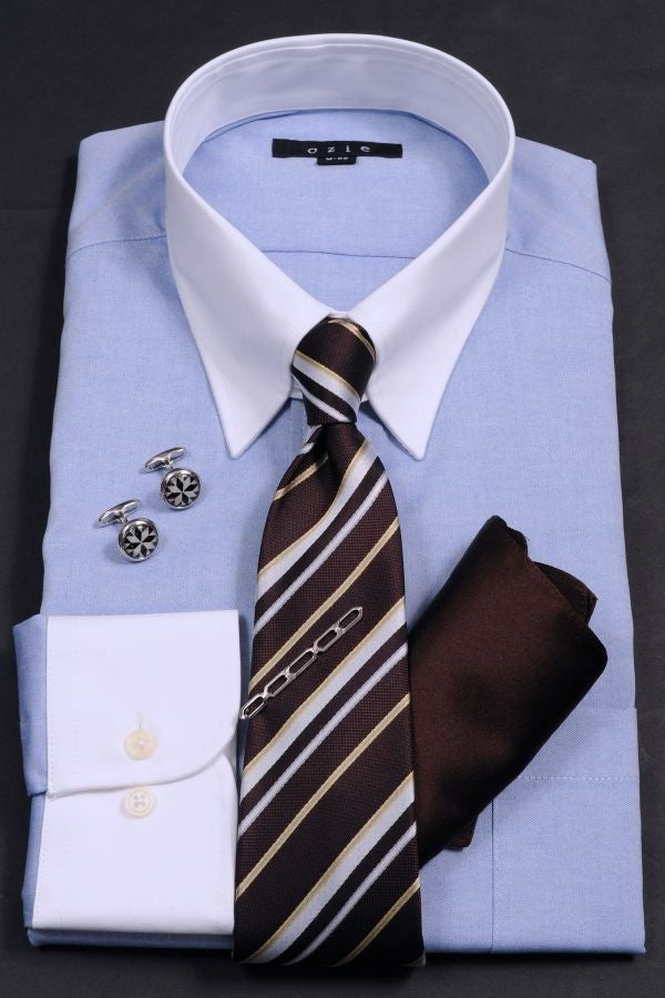 メンズワイシャツ・カッターシャツ 8089CL-S10A-BLUE