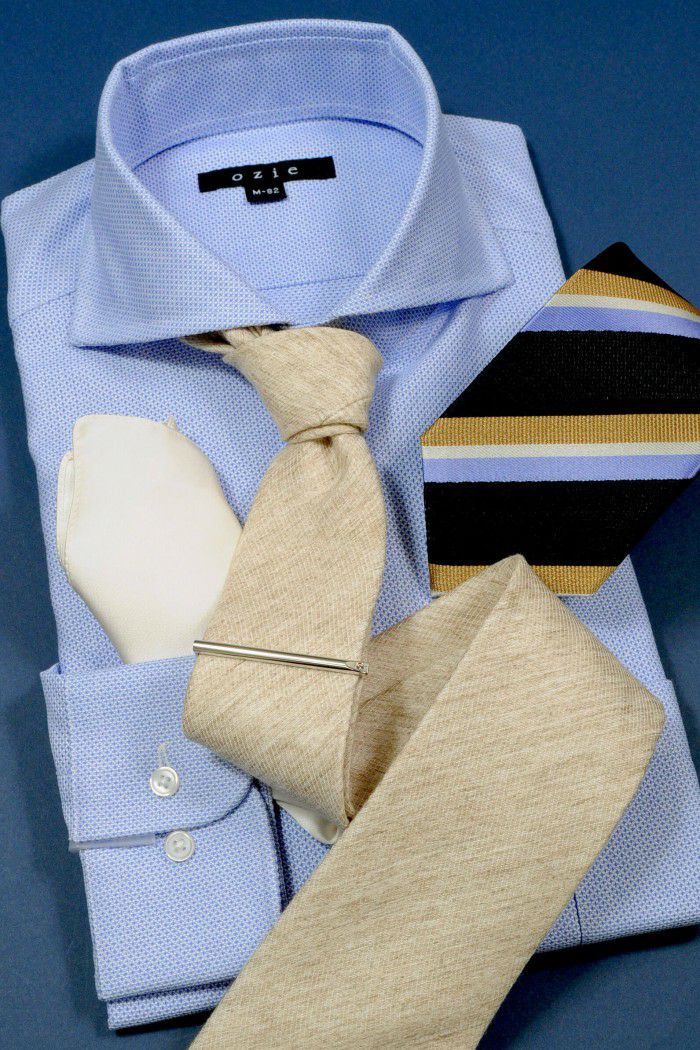 フレスコタイ・ネクタイ  NF-037-NAVYBLUE-コーディネートイメージ3