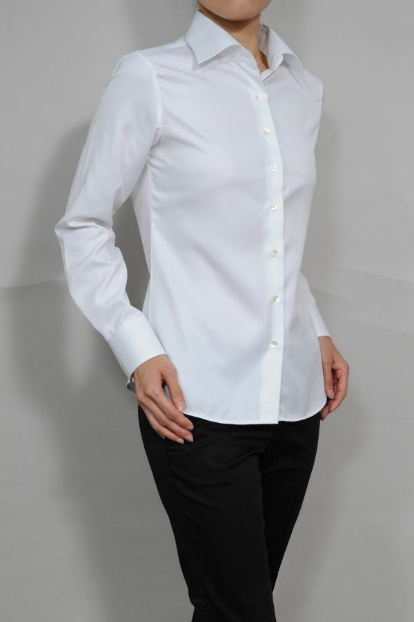 レディースシャツ　6071-H03-WHITE-アウト