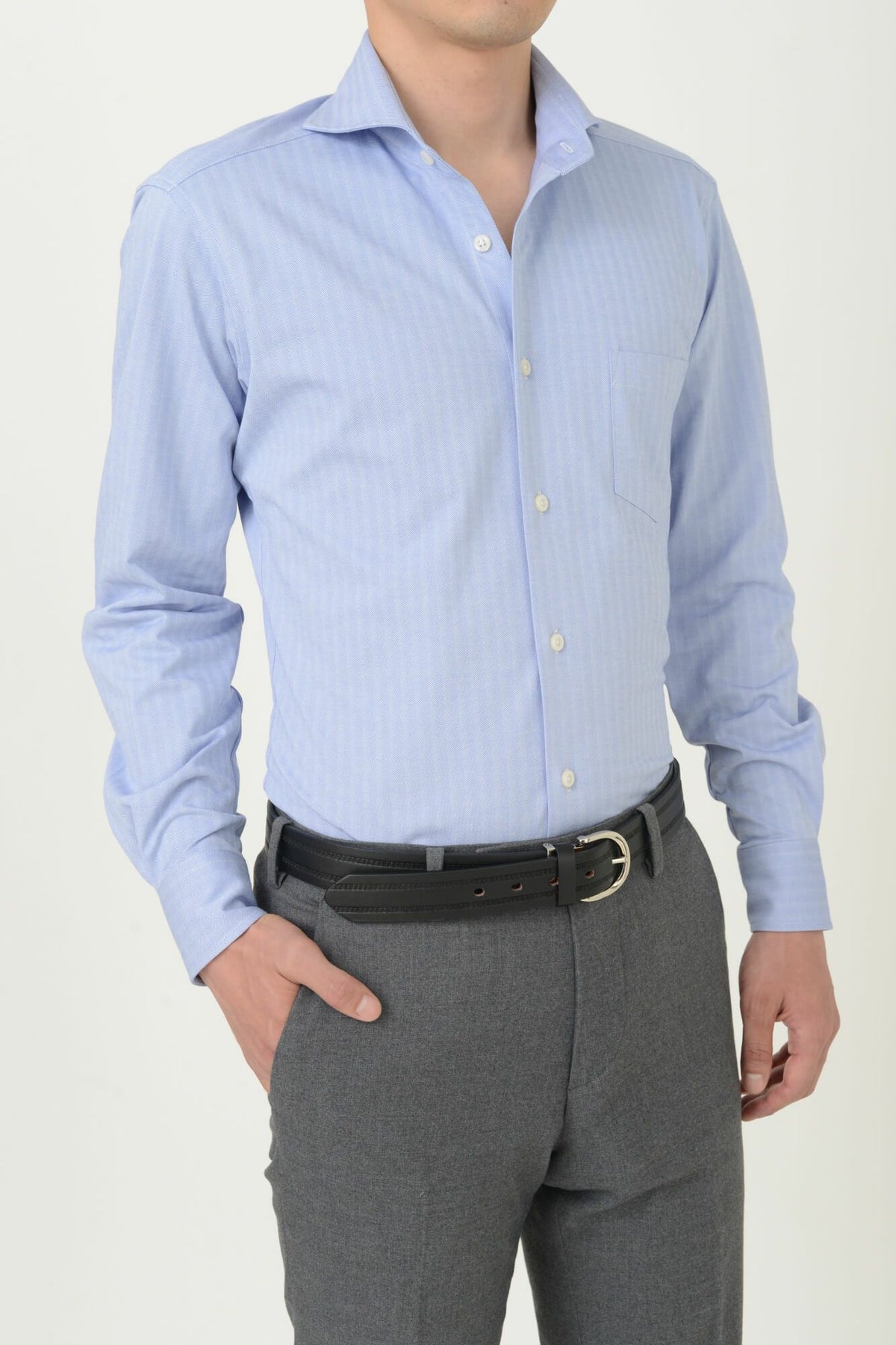 ワイシャツ・ニットシャツ 8014-O01A-BLUE-イン