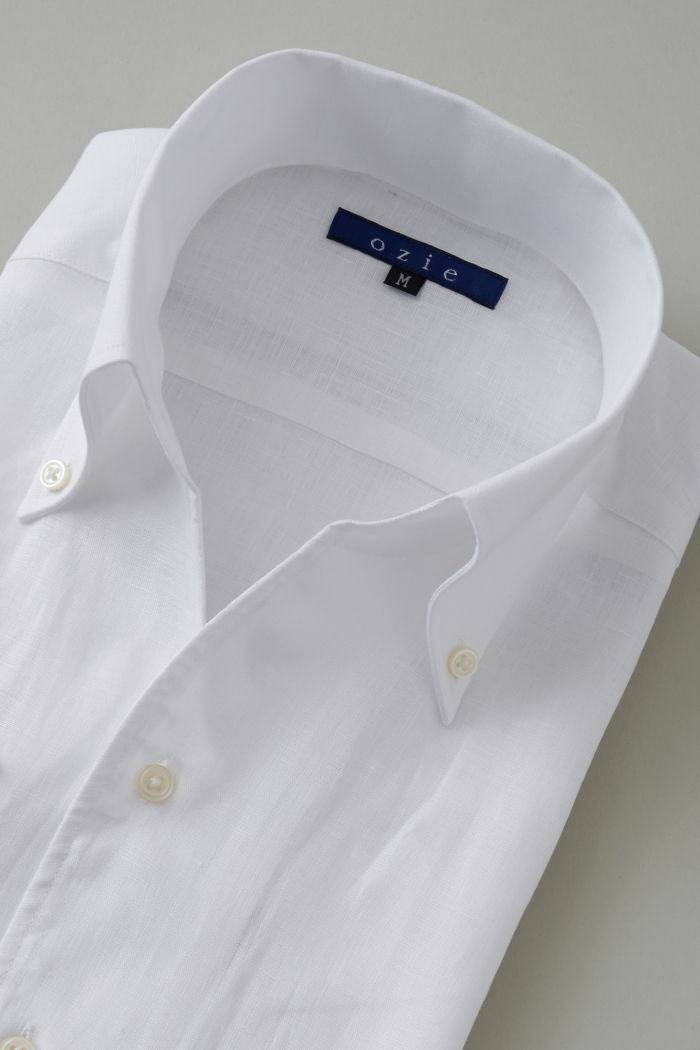 リネンシャツ・麻シャツ 8044ASS-A04A-WHITE-衿3