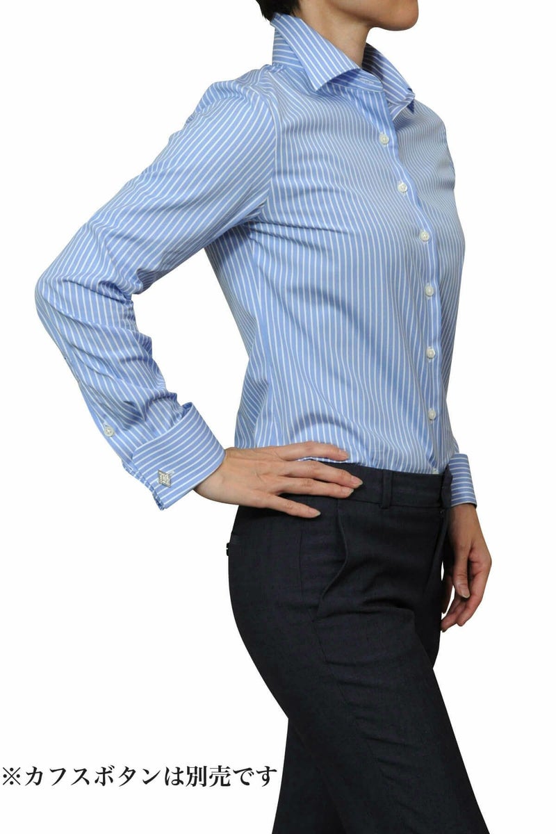 レディースシャツ ブラウス 6066-J06-1-SAX-イン