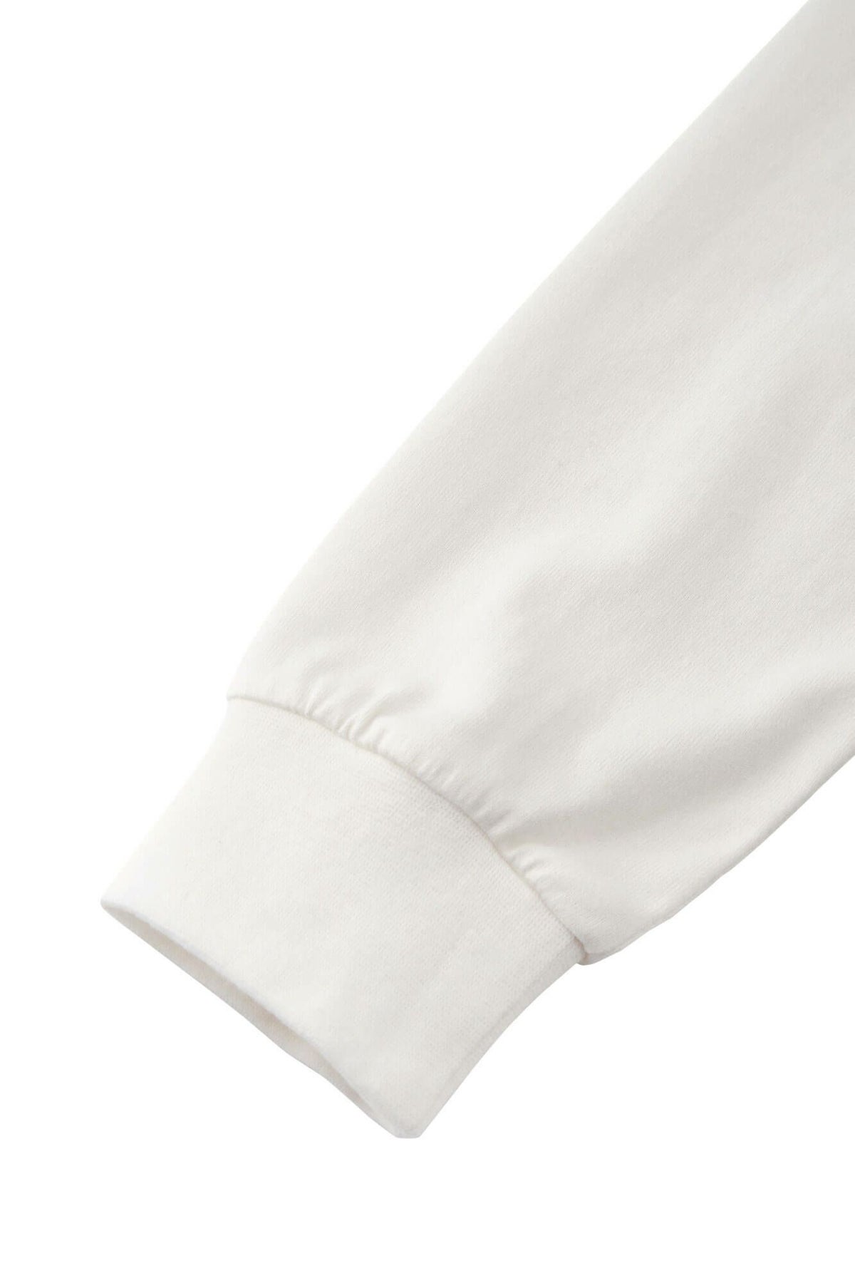 メンズ 長袖Tシャツ ホワイト袖口