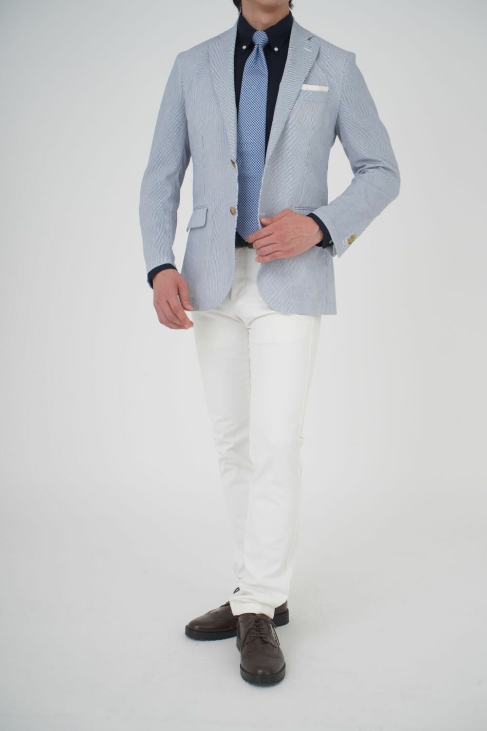 ニットシャツ・ワイシャツ 8013-U04B-NAVY-コーディネート5