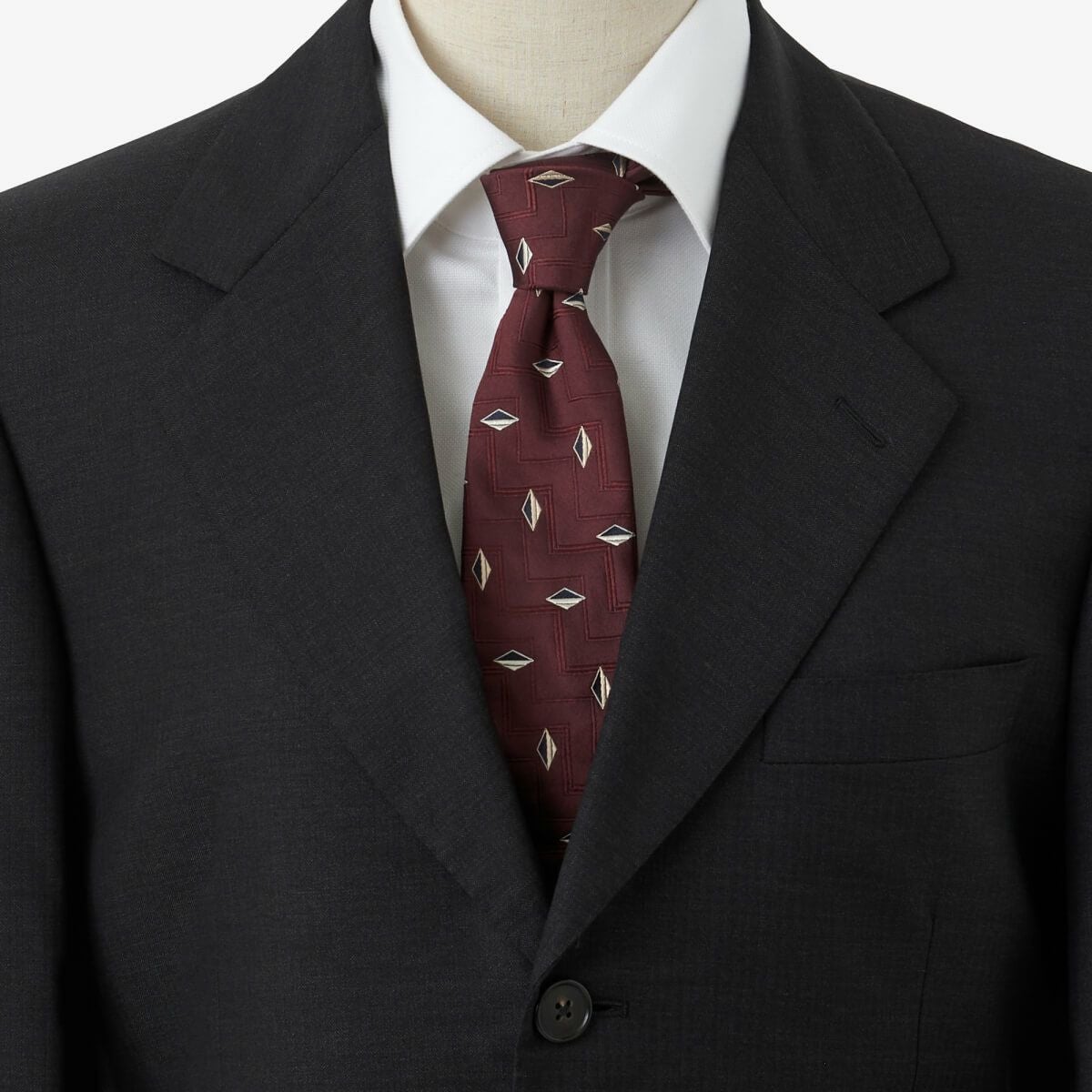 ネクタイ NI-352-WINERED-コーディネート