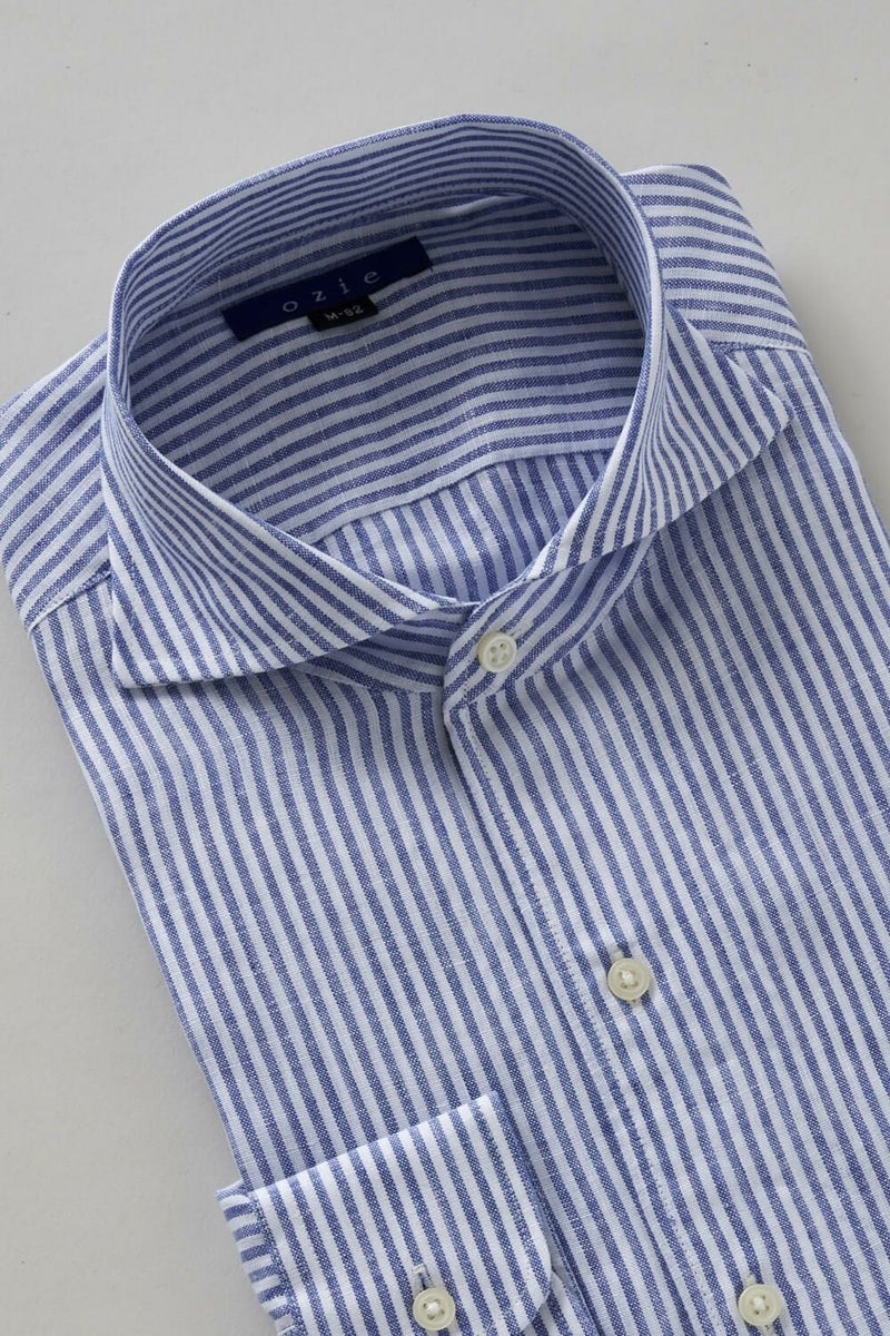 ワイシャツ 8045A-R03D-NAVY-衿3