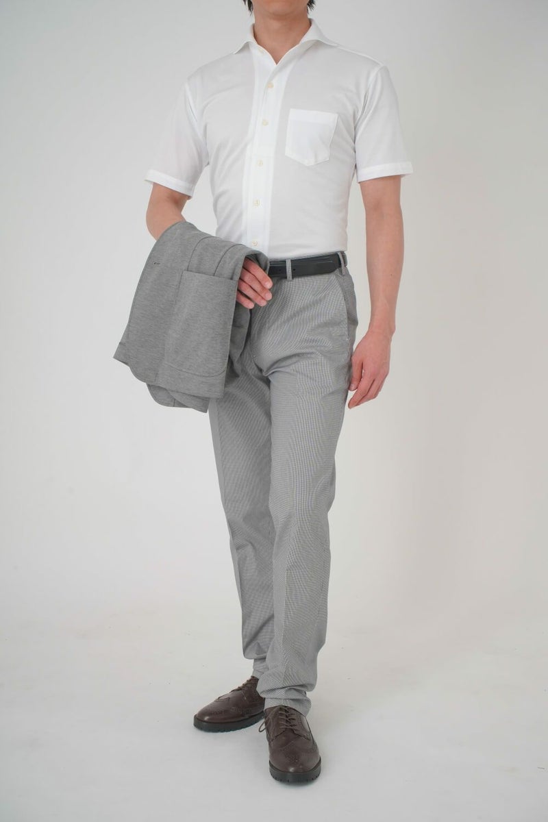 ワイシャツ・ニットシャツ・半袖 8055SS-R04A-WHITE-衿