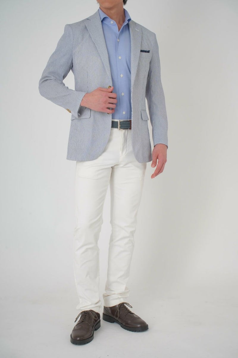 ワイシャツ・ニットシャツ・半袖 8055SS-R04B-BLUE-コーディネートイメージ4