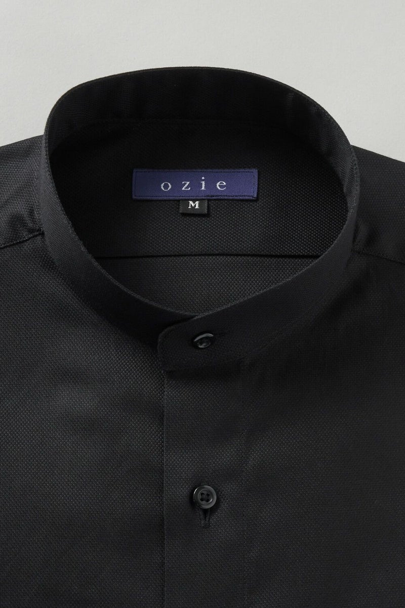 スタンドカラーシャツ 8063-R04C-BLACK-衿1
