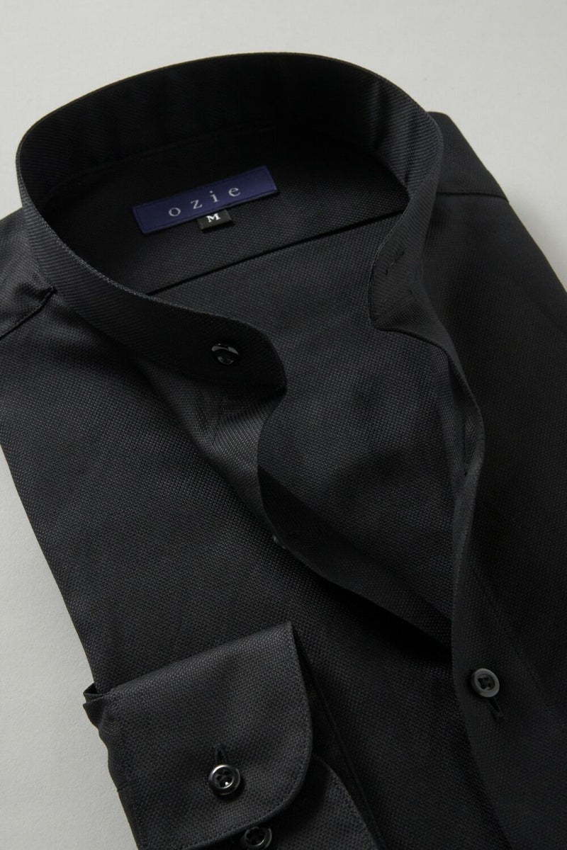 スタンドカラーシャツ 8063-R04C-BLACK-衿2