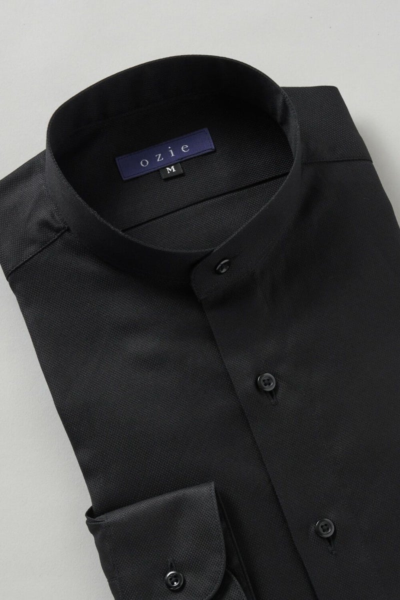 スタンドカラーシャツ 8063-R04C-BLACK-衿3