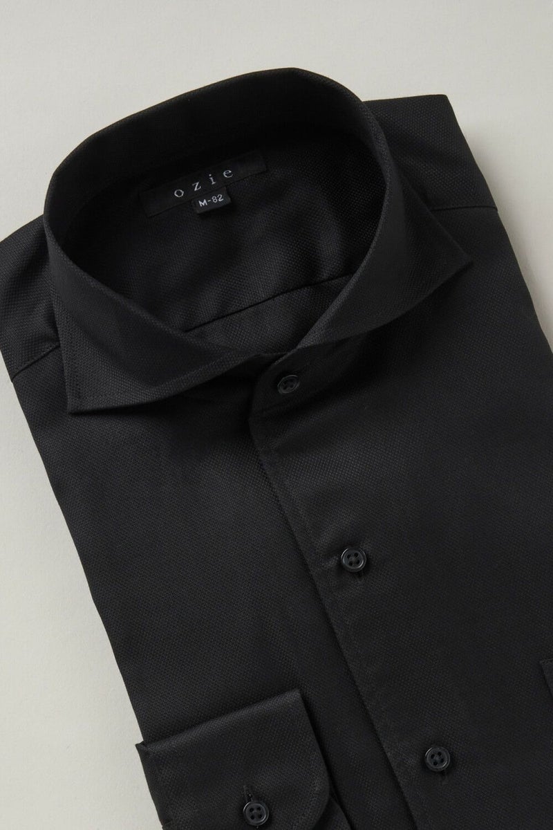 ワイシャツ 8045-R11A-BLACK-衿3
