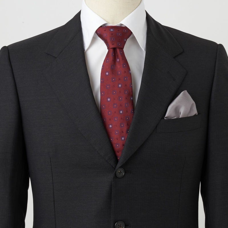 ネクタイ NI-361-WINERED-コーディネート