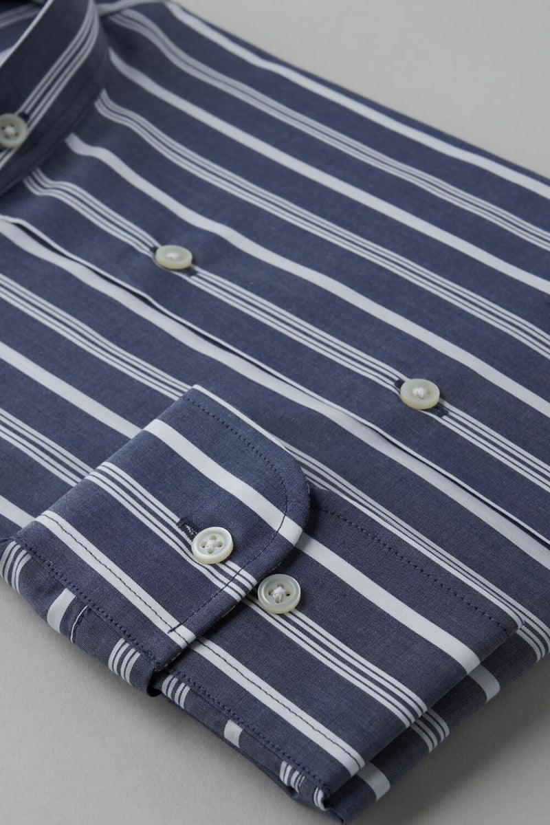 ワイシャツ 8063-B04E-NAVY-カフス