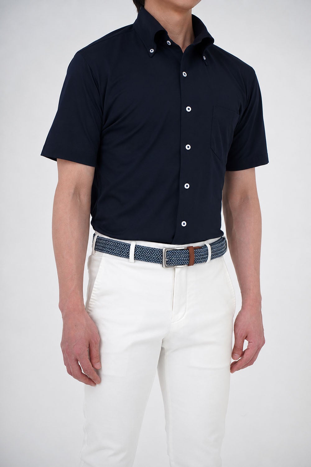 ワイシャツ・ニットシャツ・半袖 8054SS-B04A-NAVY-イン1