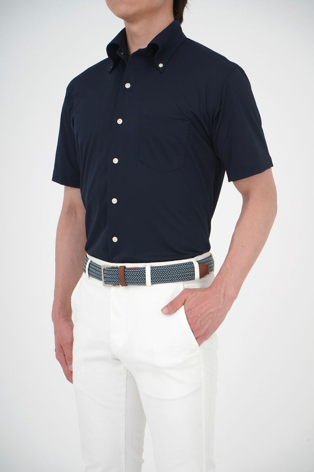 ワイシャツ・ニットシャツ・半袖 8054SS-B04A-NAVY-イン2