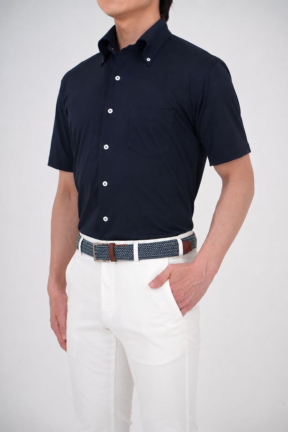 ワイシャツ・ニットシャツ・半袖 8054SS-B04A-NAVY-イン2