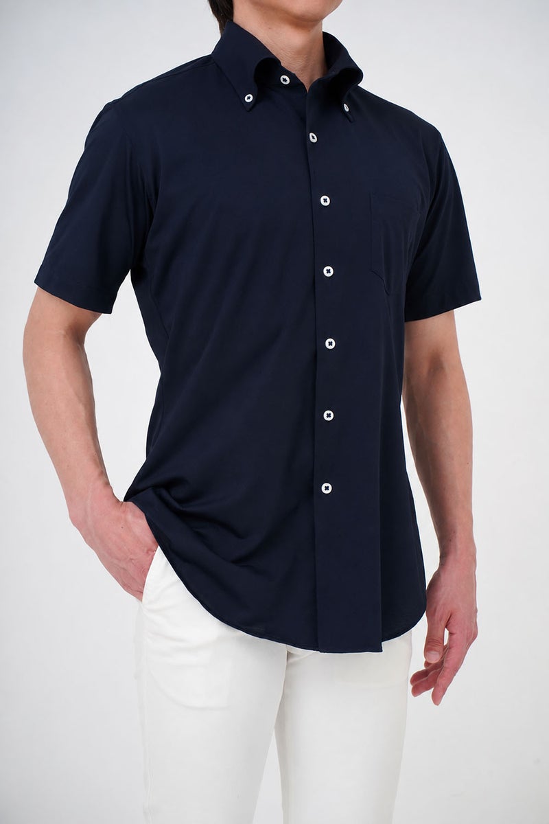 ワイシャツ・ニットシャツ・半袖 8054SS-B04A-NAVY-アウト2