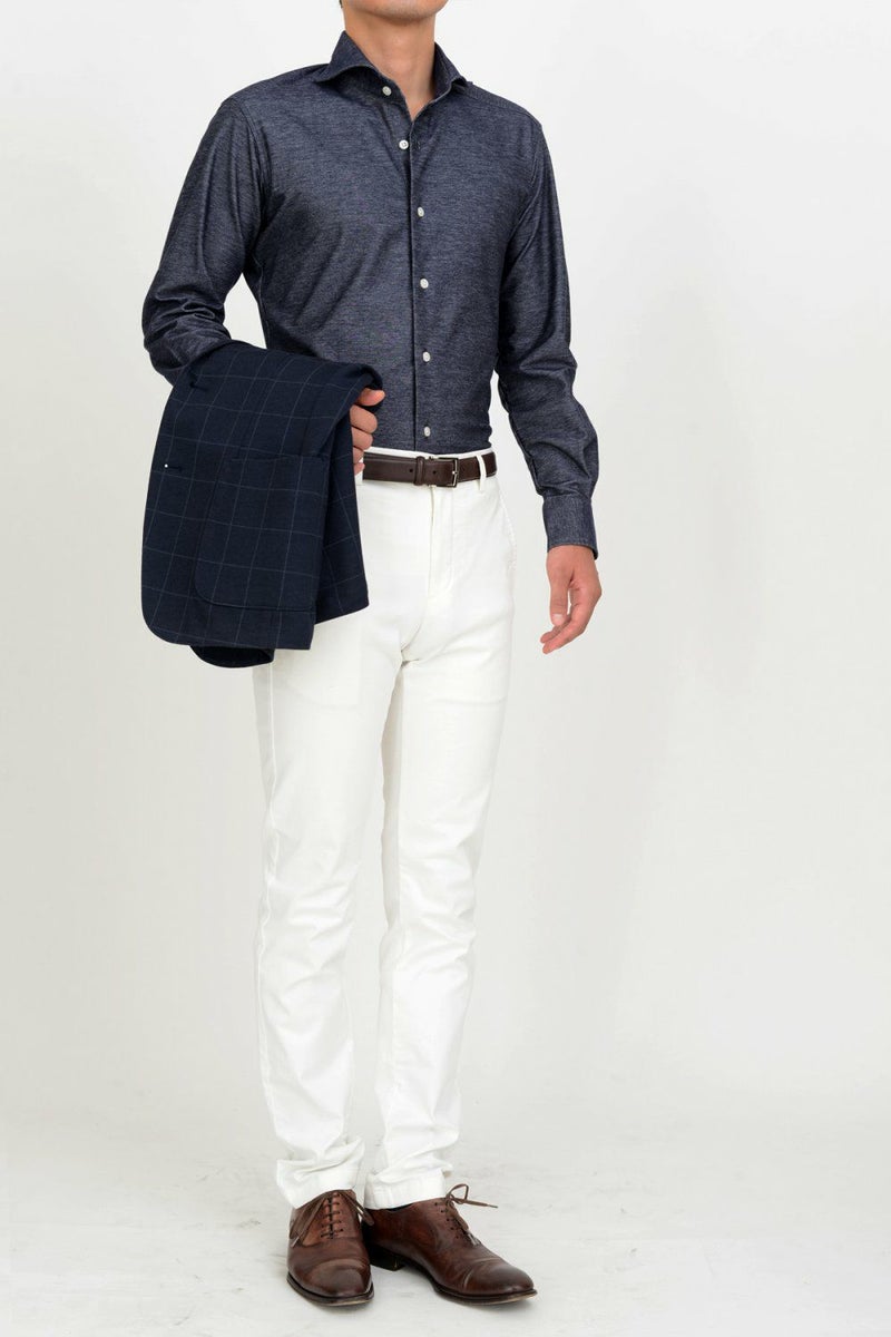ワイシャツ 8014-B10C-INDIGO-コーディネートイメージ1