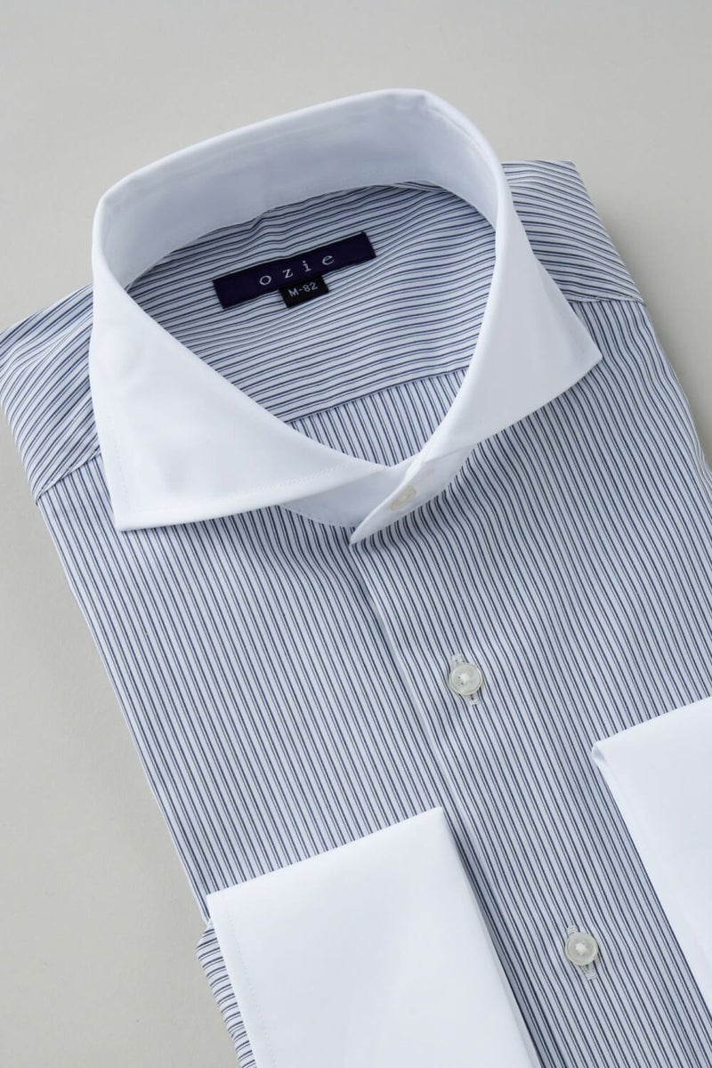 ワイシャツ 8006PCL-B10B-NV-衿3