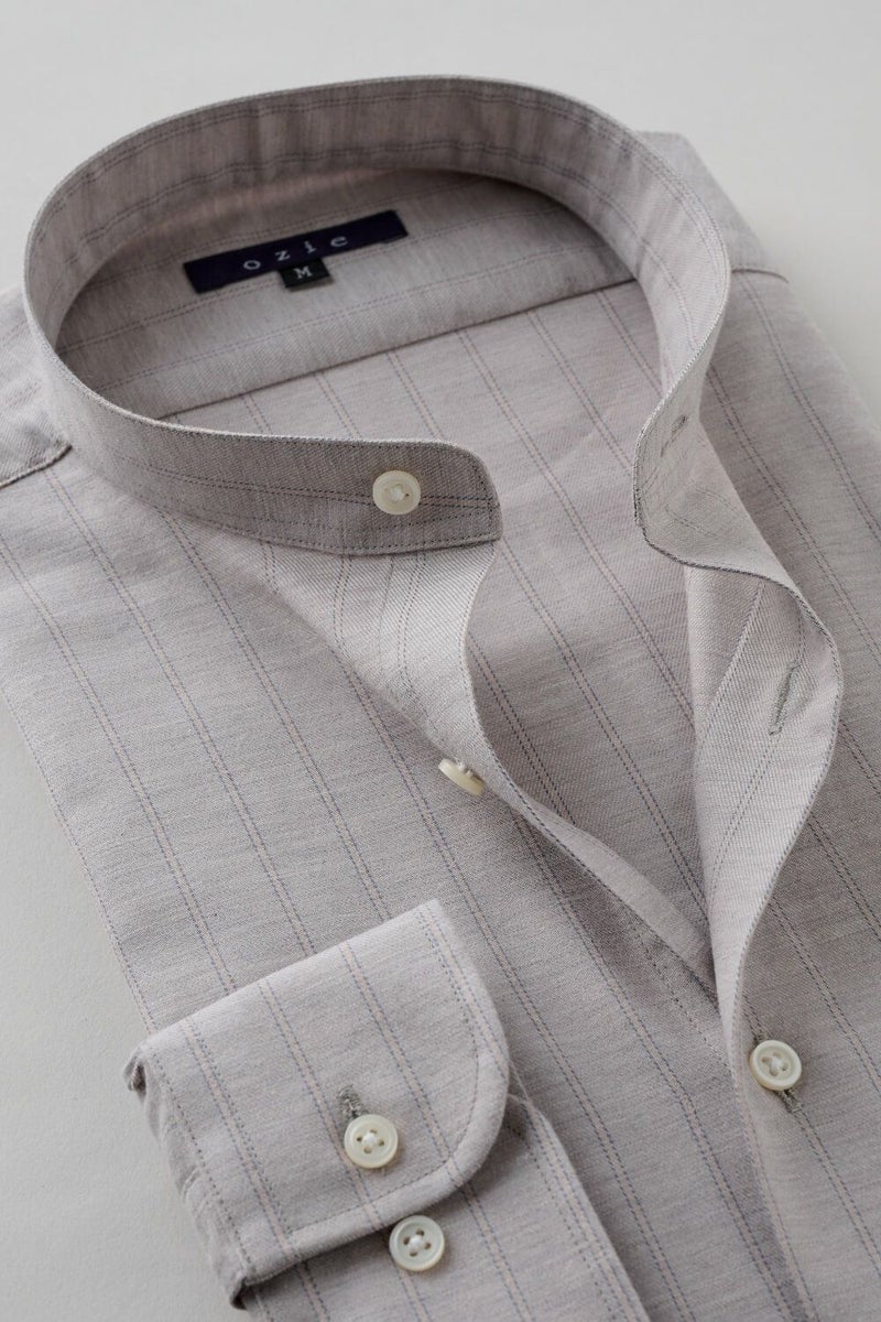 ワイシャツ 8063-B11F-BROWN-衿2