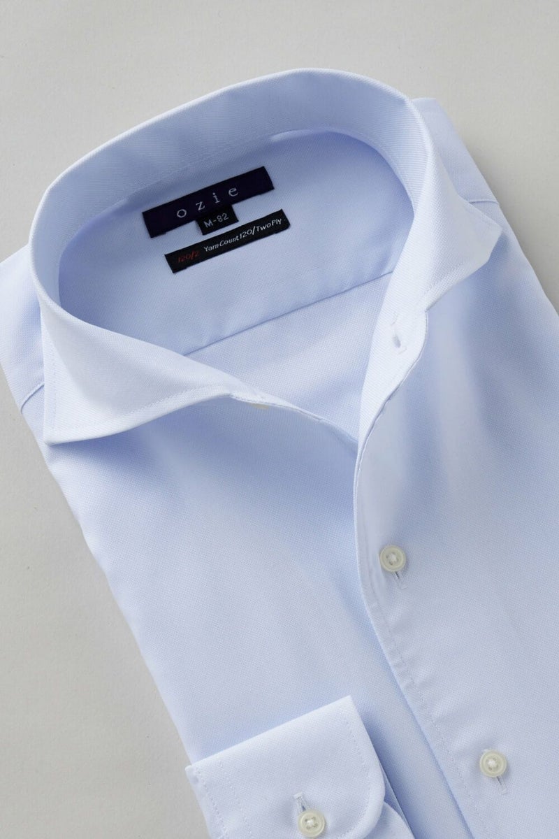 ワイシャツ 8045P-B10B-SAX-衿1
