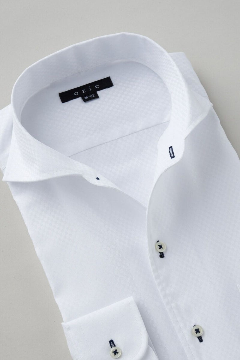 ワイシャツ 8045-C01B-WHITE-衿1
