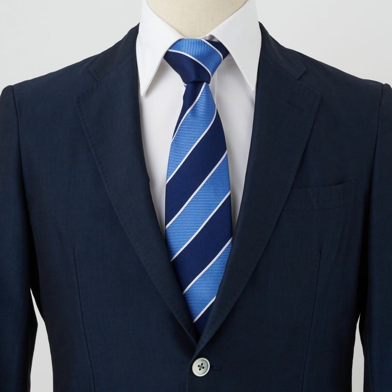 ネクタイ NJ-C01-03-SAXBLUE-コーディネート