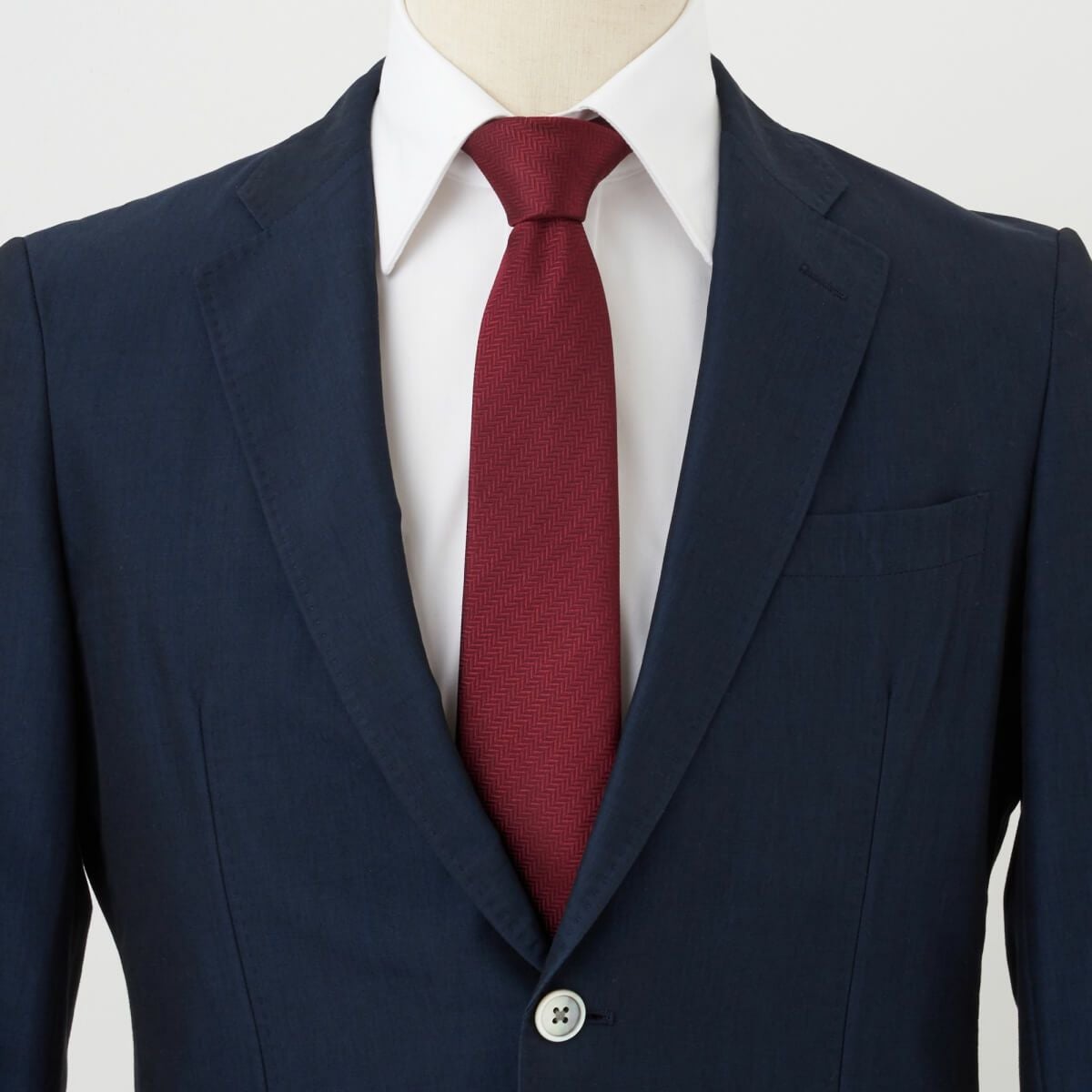 ネクタイ NJ-C01-20-WINERED-コーディネート