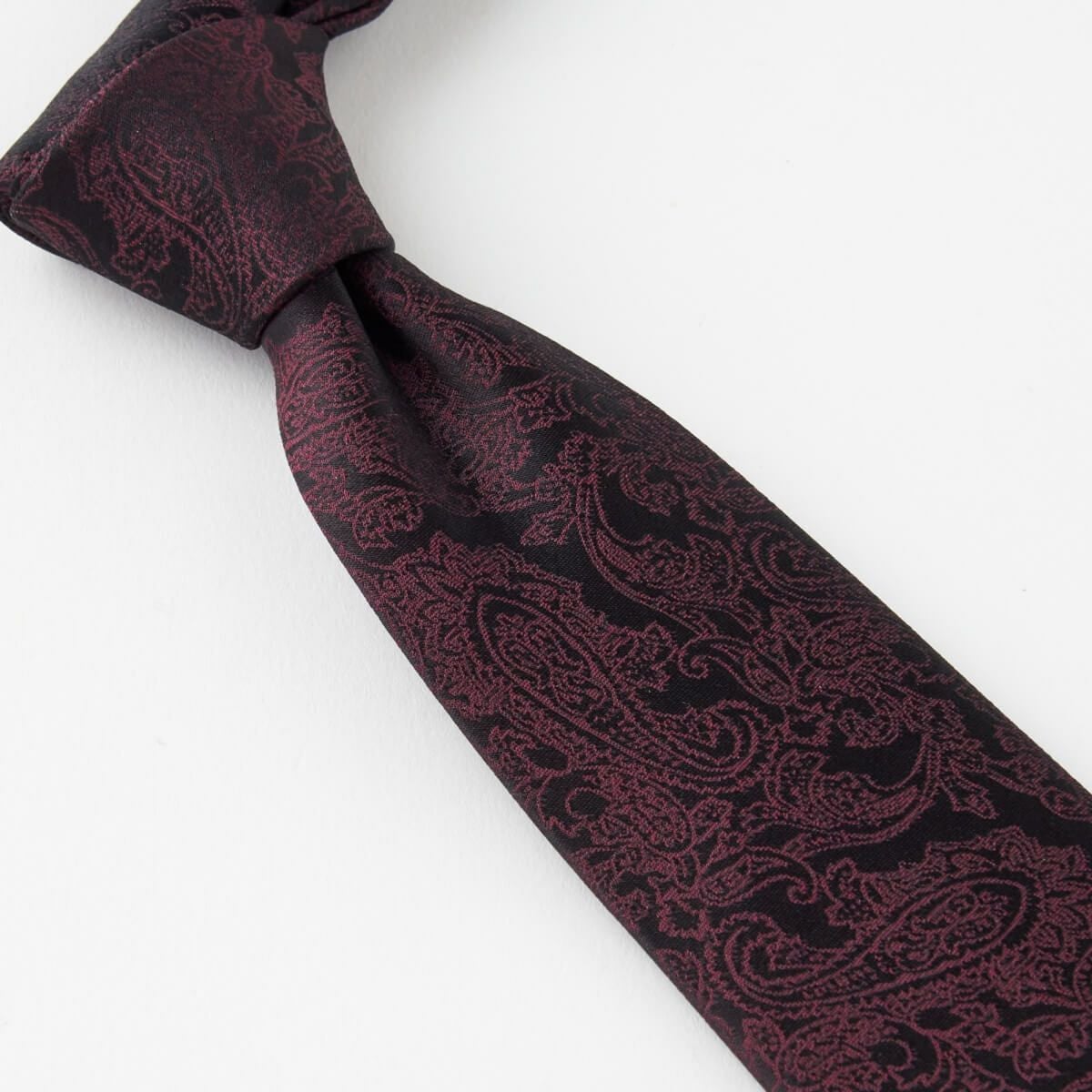 ネクタイ NN-C-022-WINERED-結び