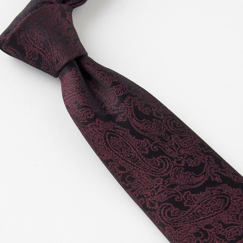 ネクタイ NN-C-022-WINERED-結び