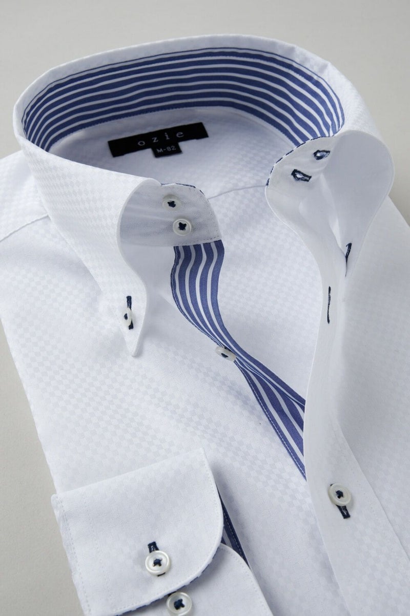 ワイシャツ 8065B-C03A-WHITE-衿2