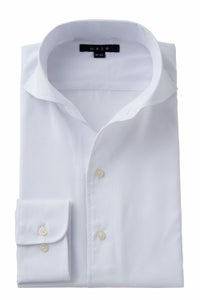 クールマックス・オールシーズン・ドライ・形態安定・イタリアンカラー・ワイドカラー・第一ボタンあり・ポケット無し