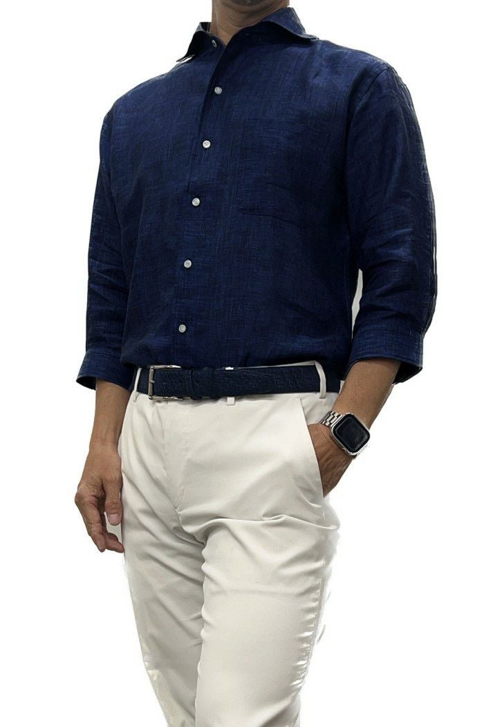 ワイシャツ 8045AHSS-C03B-NAVY-コーディネート2