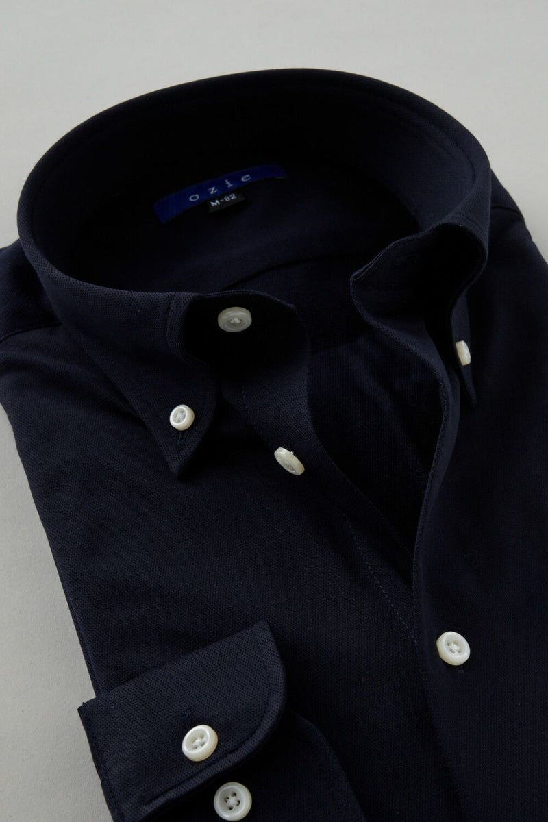 ワイシャツ 8013-C04C-NAVY-衿2