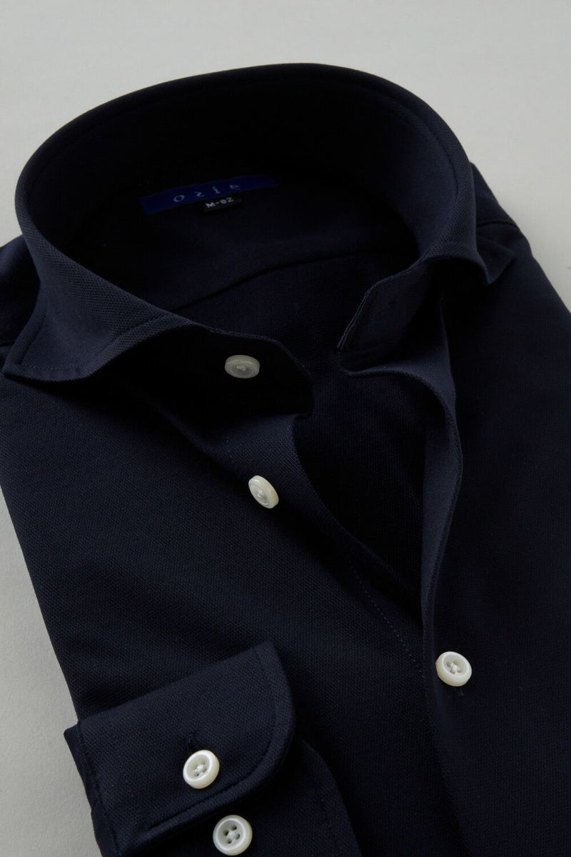 ワイシャツ 8014-C04A-NAVY-衿2