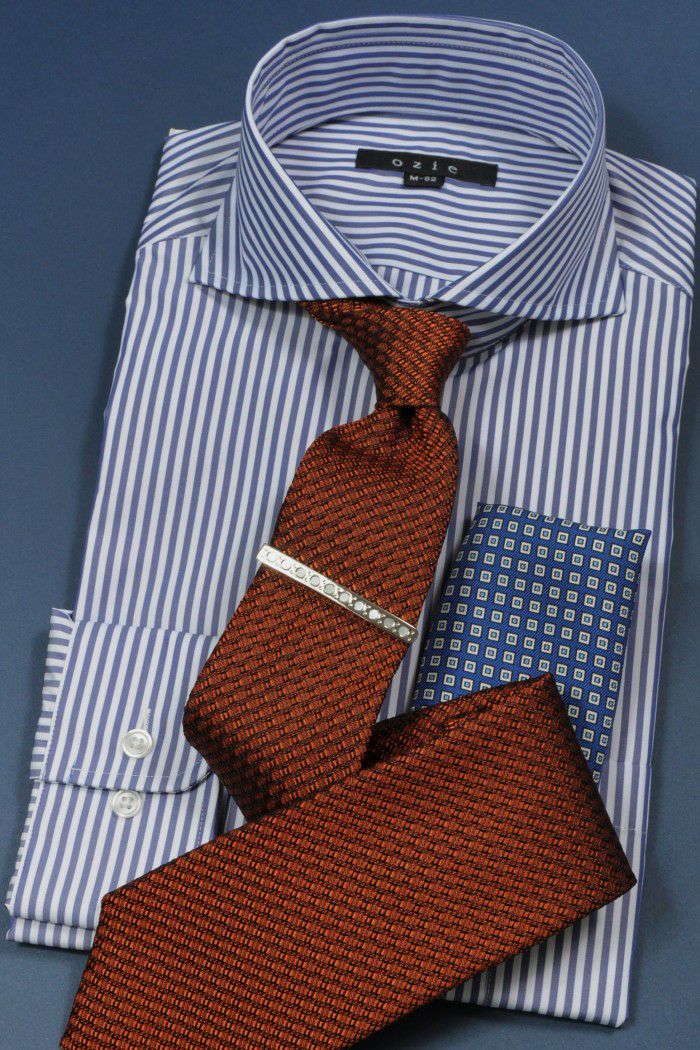 フレスコタイ・ネクタイ NF-B-001-ORANGE-コーディネート2