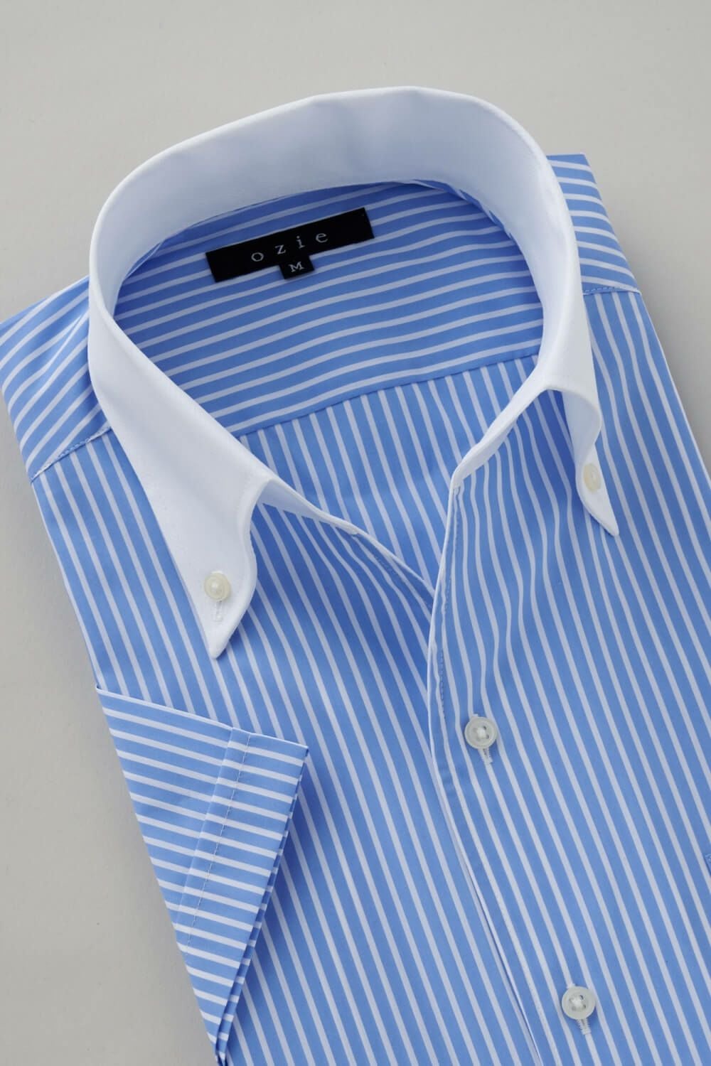 ワイシャツ・カッターシャツ・半袖 8044SSCL-C04B-BLU-衿2