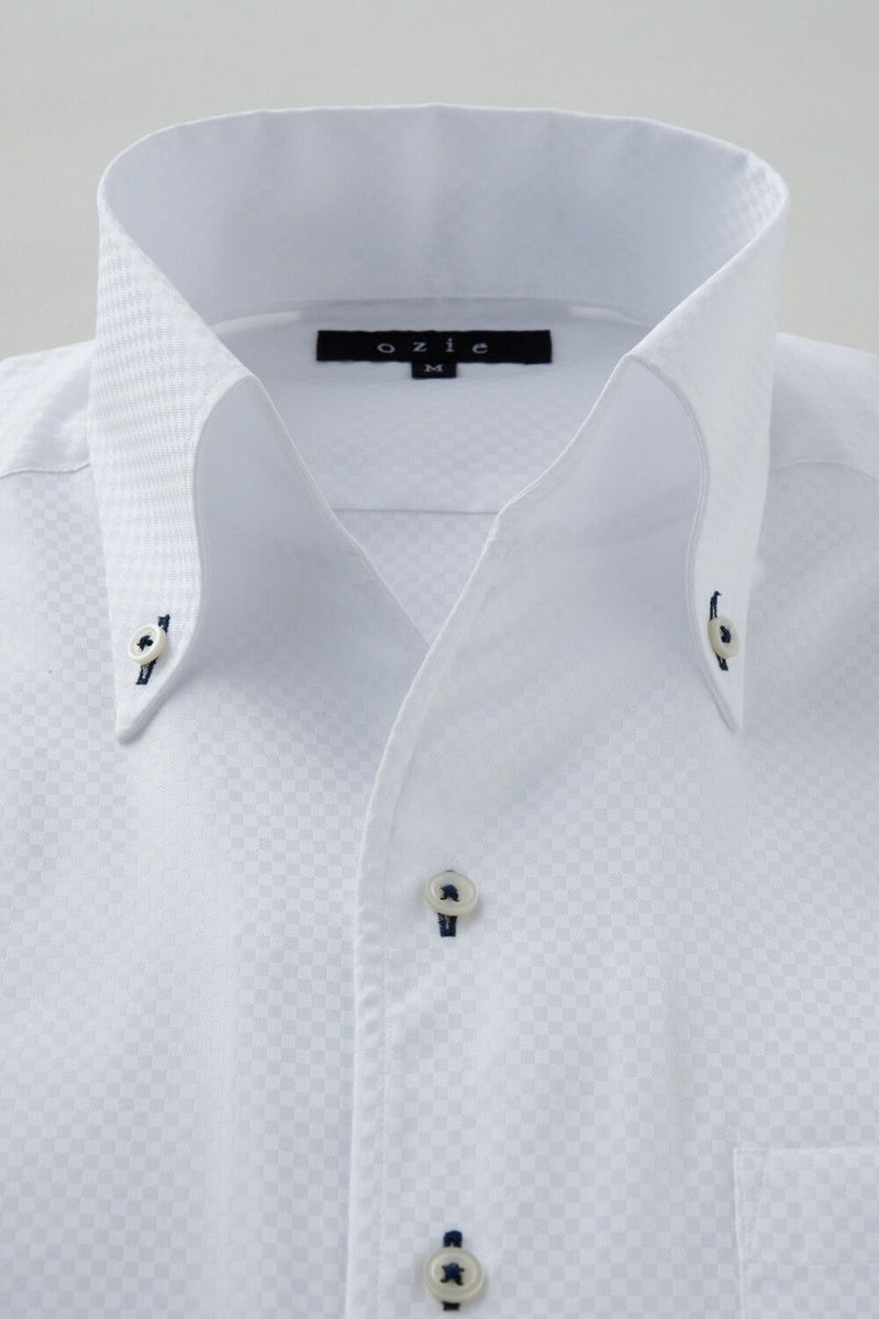 ワイシャツ・カッターシャツ・半袖 8044SS-C04B-WHITE-衿1