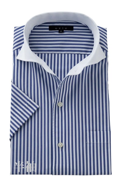 ワイシャツ・カッターシャツ・半袖 8045SSCL-C04A-NAVY