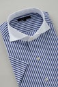 ワイシャツ・カッターシャツ・半袖 8045SSCL-C04A-NAVY-衿3