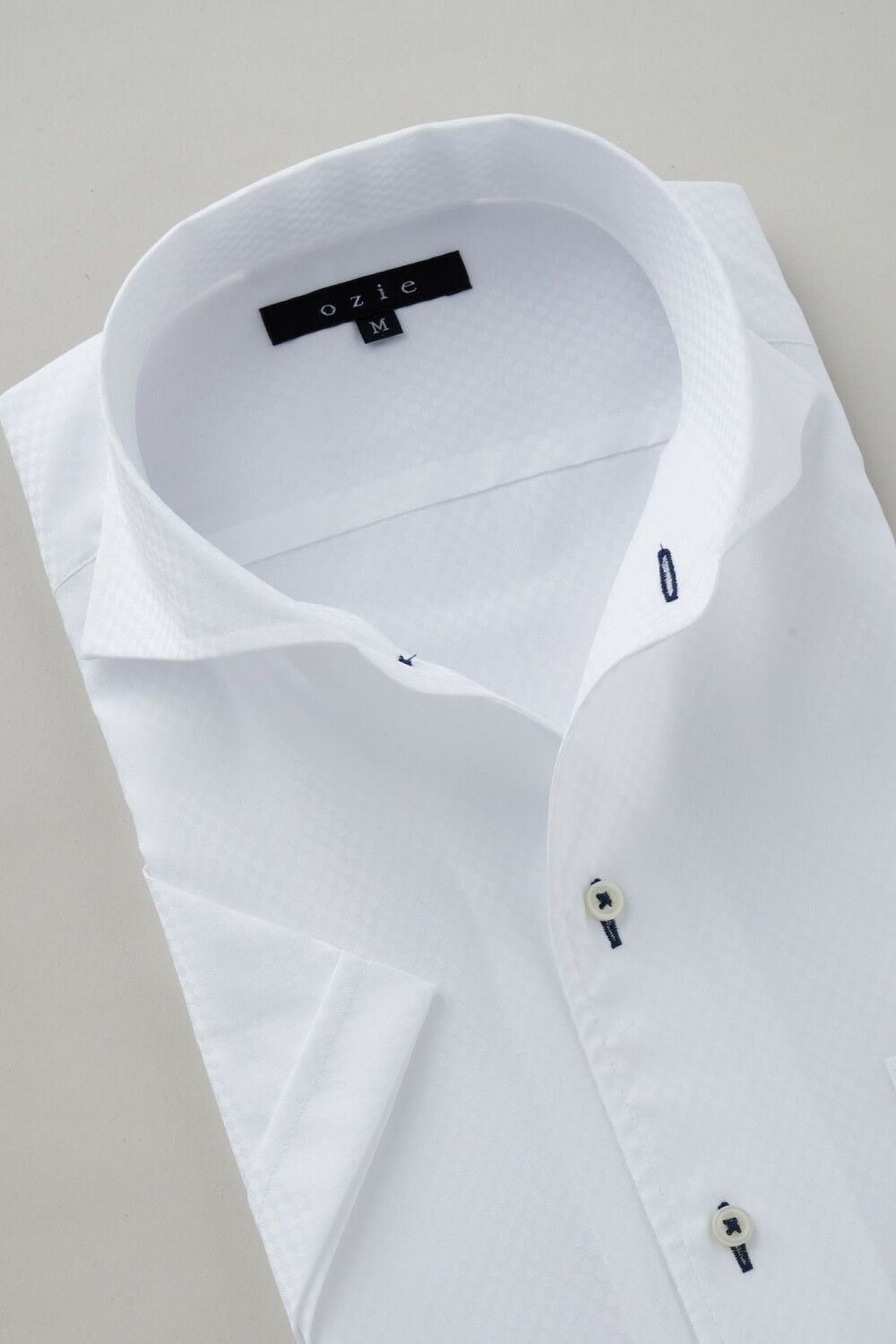 ワイシャツ・カッターシャツ・半袖 8045SS-C04B-WHITE-衿1