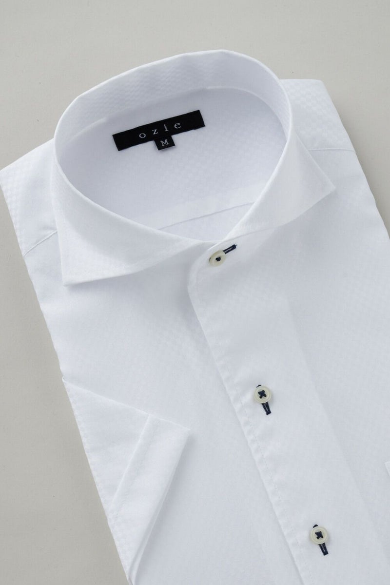 ワイシャツ・カッターシャツ・半袖 8045SS-C04B-WHITE-衿3